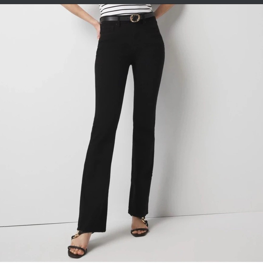 White House Black Market Black High Rise Sculpt Flare Jeans - Size 4 Regular